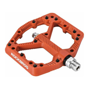 Pedales Para Bicicleta Rockbros Antideslizantes Anchos Naranja