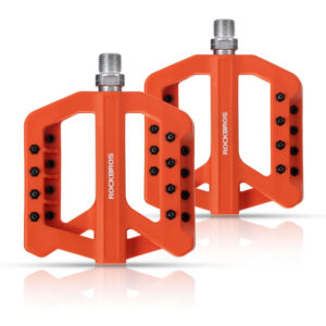 Pedales Para Bicicleta Mtb Antideslizantes Anchos Naranja
