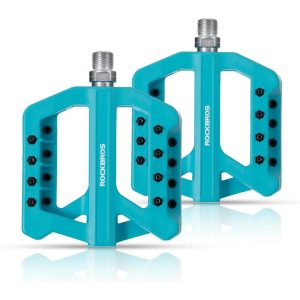 Pedales Para Bicicleta Mtb Antideslizantes Anchos Azul