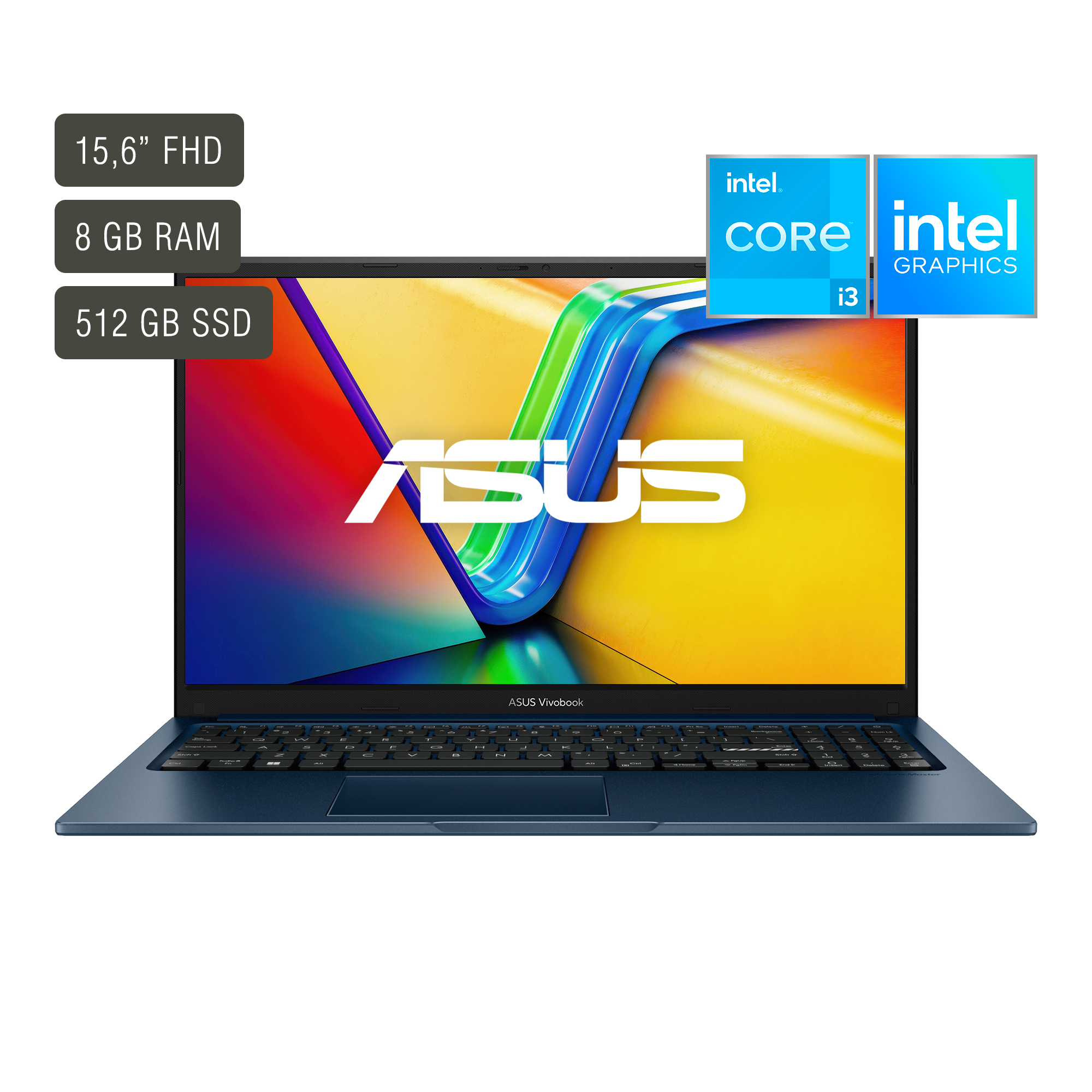 Notebook Asus Vivobook Pantalla 15,6' Intel Core I3 Ram 8gb Ssd 512gb