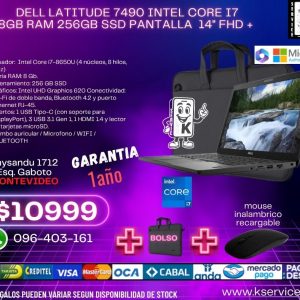 Dell LATITUDE 7490 intel core i7 8GB RAM 256GB SSD pantalla  14" FHD +