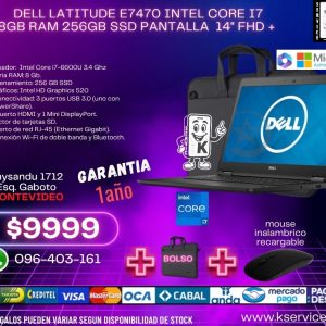 Dell Latitude E7470 intel core i7 8GB RAM 256GB SSD pantalla 14" FHD