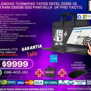Lenovo Thinkpad T470S intel core i5 8GB RAM 256GB SSD pantalla 14" FHD