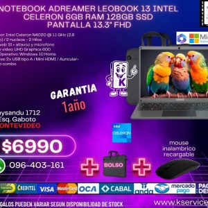 Adreamer LeoBook 13 Intel Celeron 6GB RAM 128GB SSD  pantalla 13.3" FHD