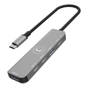 Hub 4 Puertos Unno Hb1012gy 2 Usb C / 2 Usb A