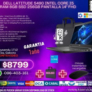 Dell Latitude 5490 INTEL CORE I5 RAM 8GB SSD 256GB PANTALLA 14" FHD