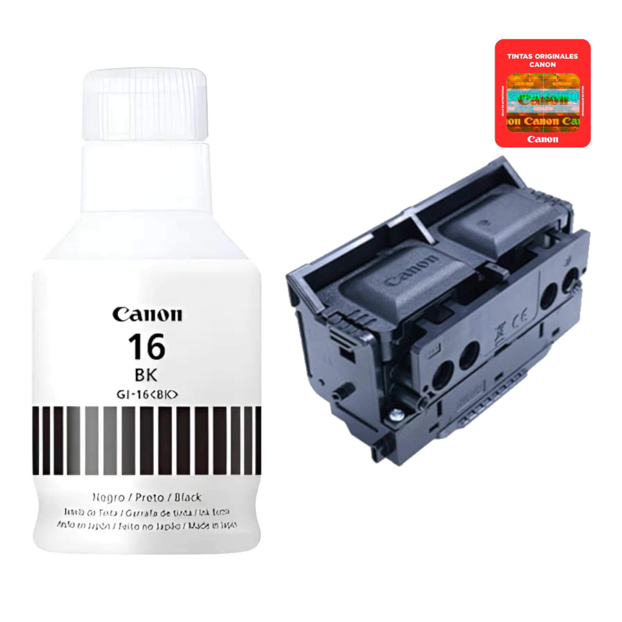 Kit Cabezal + Botella De Tinta Negro Canon GI-16 + PH-S Maxify