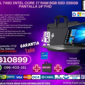 Dell 7490 INTEL CORE I7 Ram 8Gb Ssd 256Gb Pantalla 14" Fhd