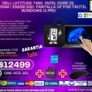 Dell Latitude 7490 Intel Core i5 Ram 8GB Ssd 256Gb Pantalla 14'' FHD Táctil