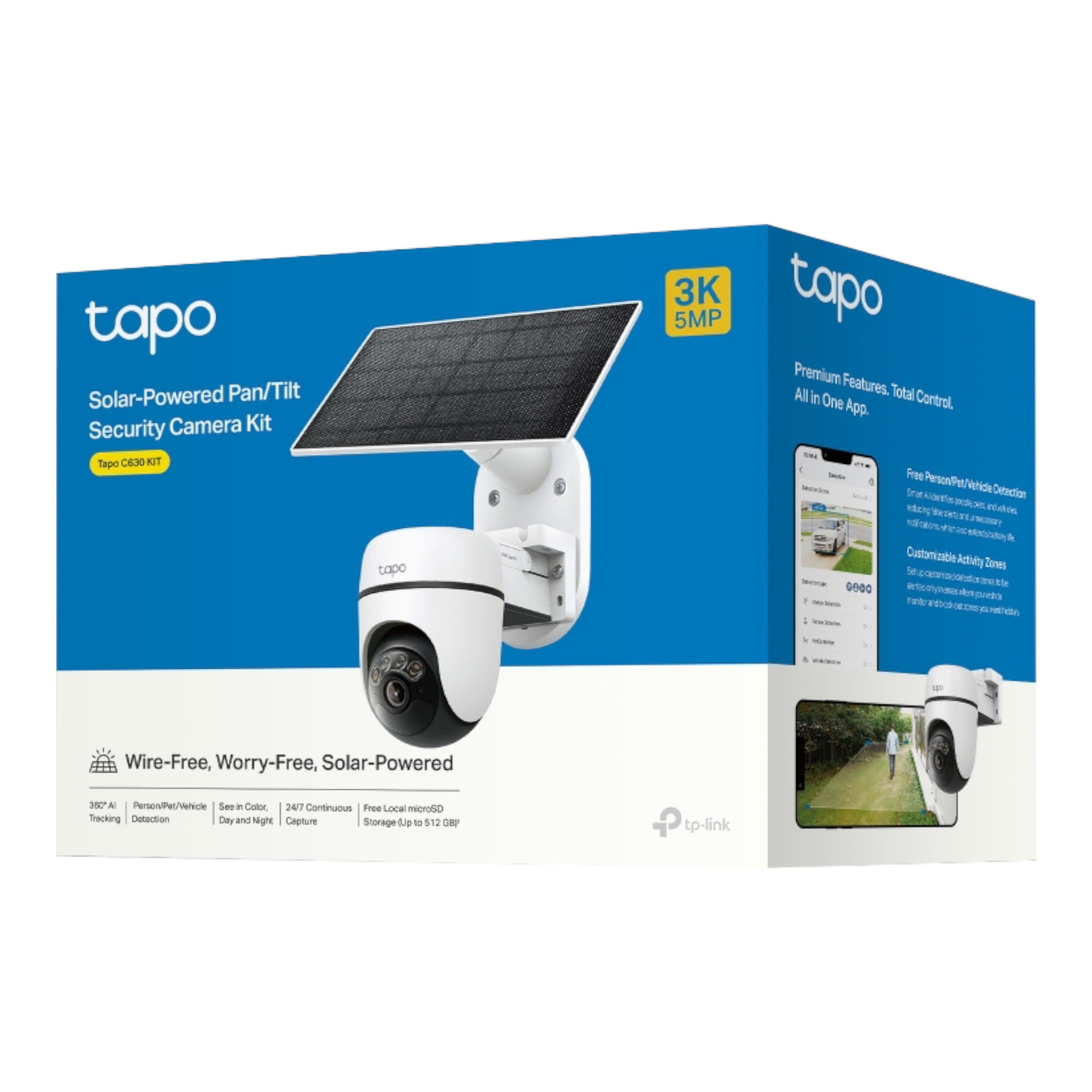 Cámara De Seguridad Tp-Link Tapo C630 Kit Exterior Con Panel Solar 3K 360° - Imagen 4