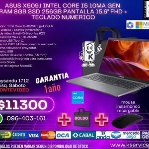 ASUS X509J INTEL CORE I5 10ma gen Ram 8GB Ssd 256Gb Pantalla 15,6" Fhd + teclado numerico