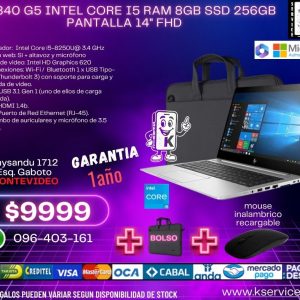 HP 840 G5 INTEL CORE I5 Ram 8Gb Ssd 256Gb pantalla 14" Fhd