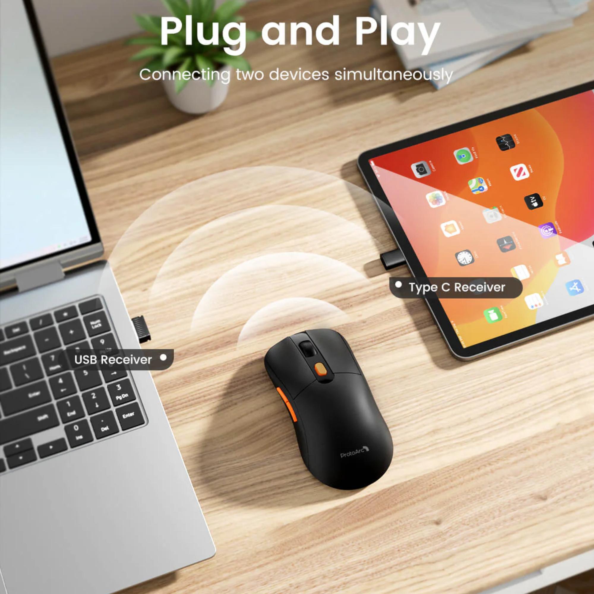 Mouse Diestro Inalámbrico Bt ProtoArc Em15 2400dpi - Imagen 4