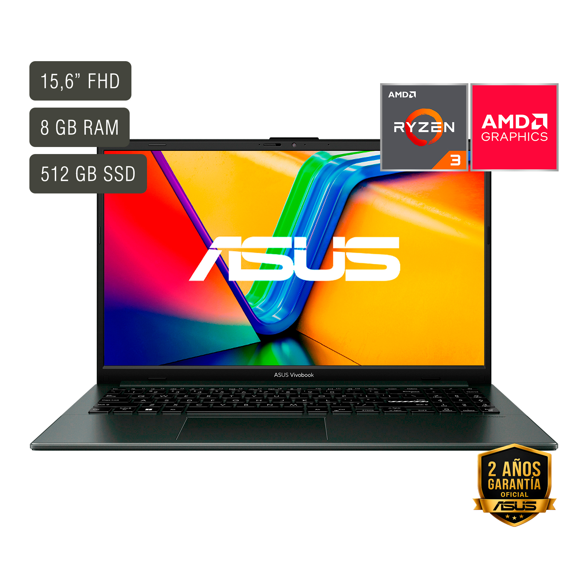 Notebook Asus Vivobook 15 E1504FA-BQ2771 Pantalla 15,6' Amd Ryzen 3 Ram 8gb Ssd 512gb